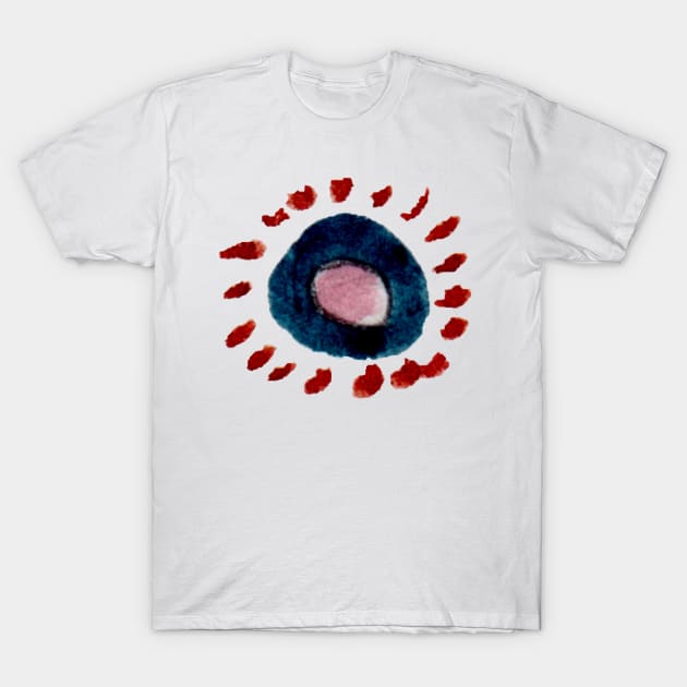 round blue and red - galaxy T-Shirt by Zamen